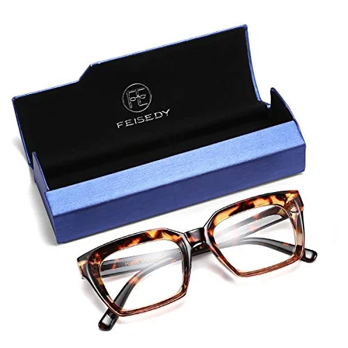 FEISEDY Glasses Frame Womens, Square Thick Eyeglasses Frame, Classic Eyewear for Men B2461 3