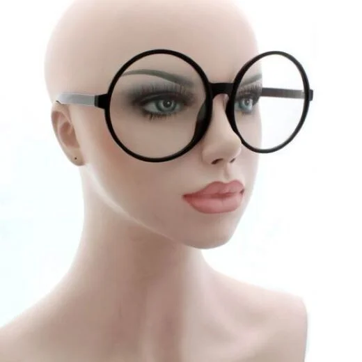Oversized XXL Round Circle Clear Huge Women Designer Eyeglasses 100 % UVA